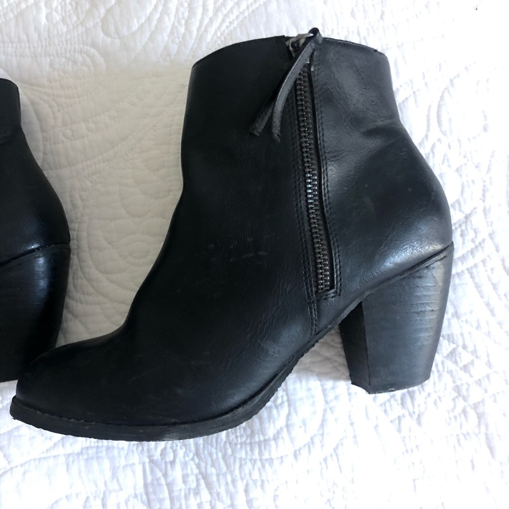 Low block heel ankle boots